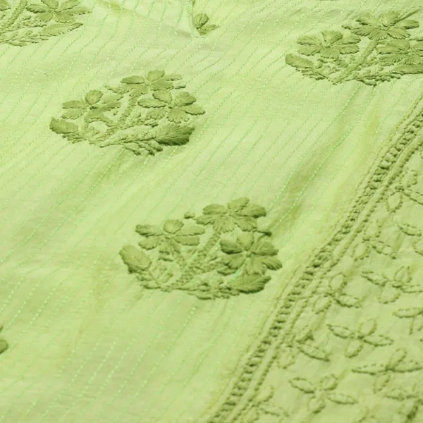 hand-embroidered-green-chanderi-lucknowi-chikankari-straight-kurta