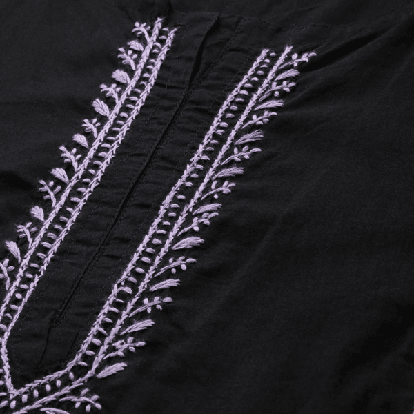 Elegant and timeless, this Black Cotton Chikankari Kurta is hand-embroidered with love and precision, offering a comfortable fit and sophisticated charm for any day.